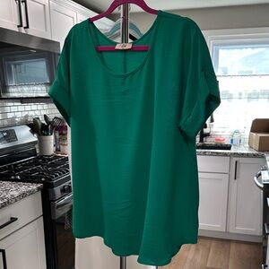 Entro Kelly Green Short Sleeve Blouse